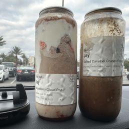 Dr pepper and Strawberry Cloud Pop Salted Caramel Crunch Frappe