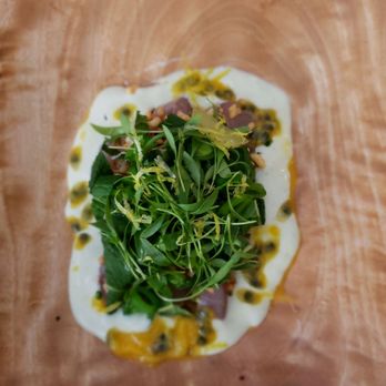 Stubborn Seed - Fluke appetizer - New American Near Me - Miami Beach, Florida