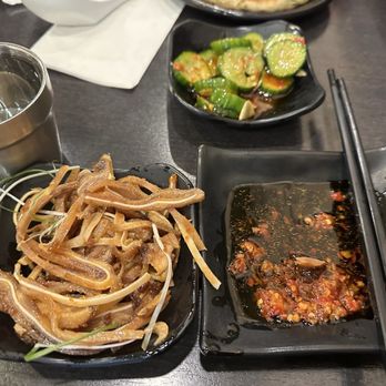A & J Restaurant - Spicy Cucumber Salad in Hot Garlic Sauce  Pig Sliced Pork Ears w/Hot & Spicy Seasoning - Taiwanese Near Me - Irvine, California
