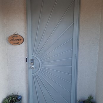 Universal Door & Gate - 3'x8' Front Entry Security Screen Installed with Keyless Entry Lock & Complete Seal Kit with Threshold. Screen painted to match house trim. - Door Sales/Installation Near Me - Tucson, Arizona Universal Door & Gate - 3'x8' Front Entry Security Screen Installed with Keyless Entry Lock & Complete Seal Kit with Threshold. Screen painted to match house trim. - Door Sales/Installation Near Me - Tucson, Arizona