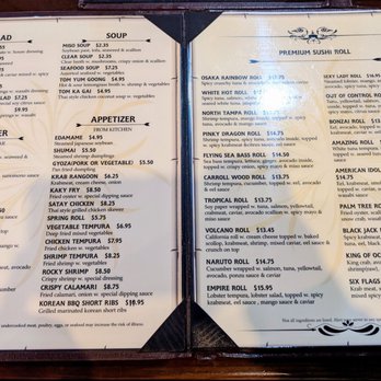 Osaka Sushi & Grill - Current menu - Japanese Near Me - Tampa, Florida Osaka Sushi & Grill - Current menu - Japanese Near Me - Tampa, Florida
