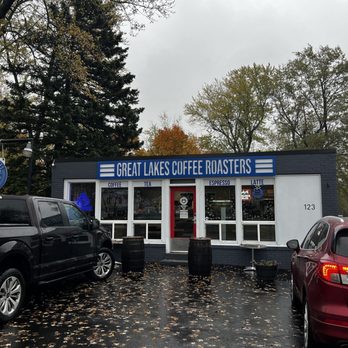 Great Lakes Coffee Roasters - cars parked outside - Coffee Roasteries Near Me - Bowmansville, New York