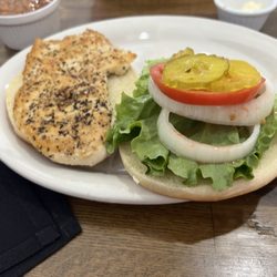 615 District - Chicken sandwich with side of baked beans.