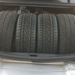 Four tires in the trunk and four more in the back seat. Then Tire Kingdom cancels on me! Four tires in the trunk and four more in the back seat. Then Tire Kingdom cancels on me!