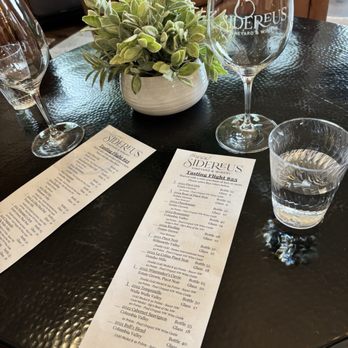 Sidereus Vineyard and Winery - Tasting menu - Wineries Near Me - Cornelius, Oregon Sidereus Vineyard and Winery - Tasting menu - Wineries Near Me - Cornelius, Oregon
