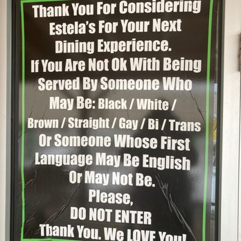 Estela's Fresh Mex - As a parent of a non binary child, I appreciate their sign... - Mexican Near Me - Coralville, Iowa Estela's Fresh Mex - As a parent of a non binary child, I appreciate their sign... - Mexican Near Me - Coralville, Iowa