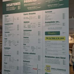La Casa de Toño - Menu