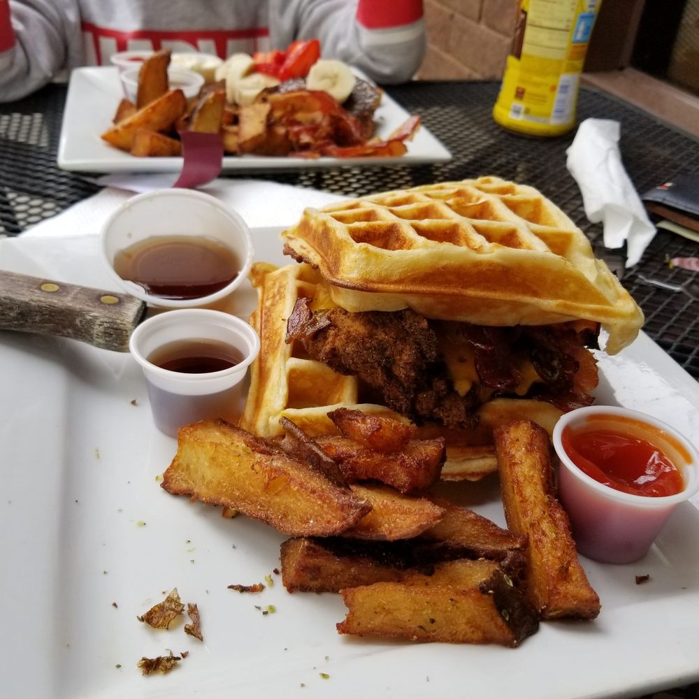 Anthony's Cheesecake - Chicken and waffles. ( homer Simpson drool) amazing! - American Near Me - Bloomfield, New Jersey Anthony's Cheesecake - Chicken and waffles. ( homer Simpson drool) amazing! - American Near Me - Bloomfield, New Jersey