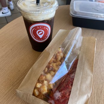 La Ca Bakery & Cafe - Sea cloud coffee and Korean mozzarella dogs (potato and hot cheeto flavor) - Vietnamese Near Me - Hayward, California