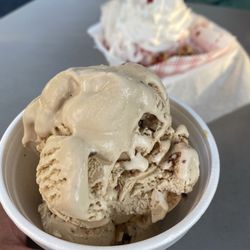 Shake Pit - Coffee crunch ice cream and strawberry shortcake.