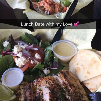 Off The Hook Fish Grill - Shrimp Taco with chipotle sauce , Fish taco with cilantro sauce and mahi fish plate - Seafood Near Me - Whittier, California