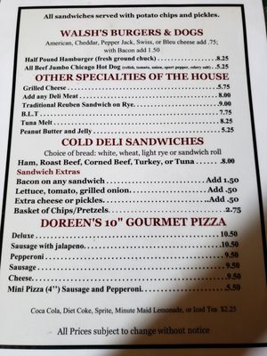 Menu photo 4 Walsh's Bar & Grill Westmont, IL