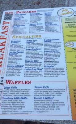 Menu photo 1 Sunshine Breakfast Bar Phoenix, AZ