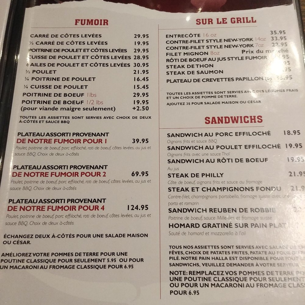 Robbie's - Menu 2018 - Steakhouses Near Me - Kahnawake, Quebec Robbie's - Menu 2018 - Steakhouses Near Me - Kahnawake, Quebec