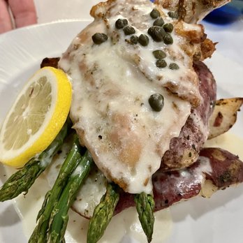 The Reef - STATLER CHICKEN BREAST - very good Asparagus , roasted potatoes, lemon-caper sauce - Seafood Near Me - Newport, Rhode Island The Reef - STATLER CHICKEN BREAST - very good Asparagus , roasted potatoes, lemon-caper sauce - Seafood Near Me - Newport, Rhode Island