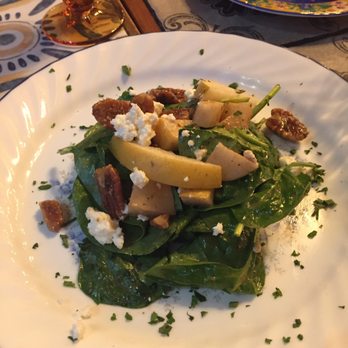 Under the Moon Cafe - Pear and spinach salad, with goat cheese. Delish! - Tapas/Small Plates Near Me - Lambertville, New Jersey Under the Moon Cafe - Pear and spinach salad, with goat cheese. Delish! - Tapas/Small Plates Near Me - Lambertville, New Jersey