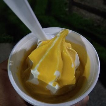 Green Acres Ice Cream - Kiddie vanilla soft serve with BANANA dip--YUM. :-) - Ice Cream & Frozen Yogurt Near Me - Depew, New York Green Acres Ice Cream - Kiddie vanilla soft serve with BANANA dip--YUM. :-) - Ice Cream & Frozen Yogurt Near Me - Depew, New York