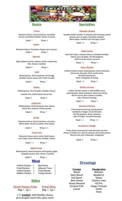 Menu photo 1 Sensational Salads and Wraps San Antonio, TX Menu photo 1 Sensational Salads and Wraps San Antonio, TX