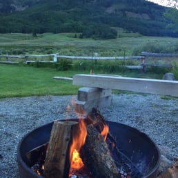 Picture from the campground fire ring. The wood is supplied by the campground hosts. Picture from the campground fire ring. The wood is supplied by the campground hosts.