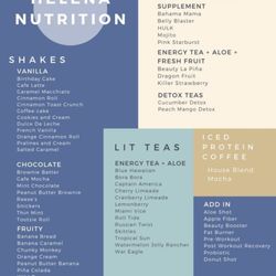 Helena Nutrition - Menu