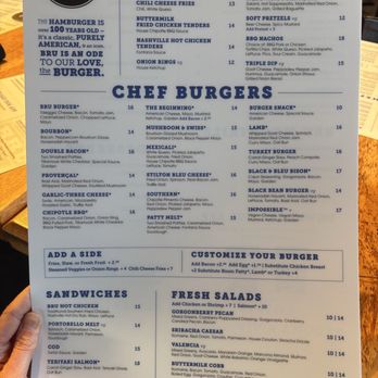 BRU Burger Bar - Lexington - Menu 4/25 - Burgers Near Me - Lexington, Kentucky