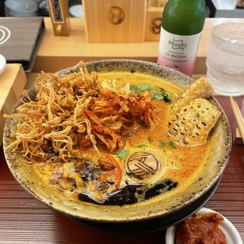 Mensho Ramen - GKO (Garlic Knock Out) + OG Spicy Sauce, Smoked Ajitama, Enoki Chips, Corn Wings & Moshi Uji Matcha White Strawberry - Ramen Near Me - Mesa, Arizona Mensho Ramen - GKO (Garlic Knock Out) + OG Spicy Sauce, Smoked Ajitama, Enoki Chips, Corn Wings & Moshi Uji Matcha White Strawberry - Ramen Near Me - Mesa, Arizona