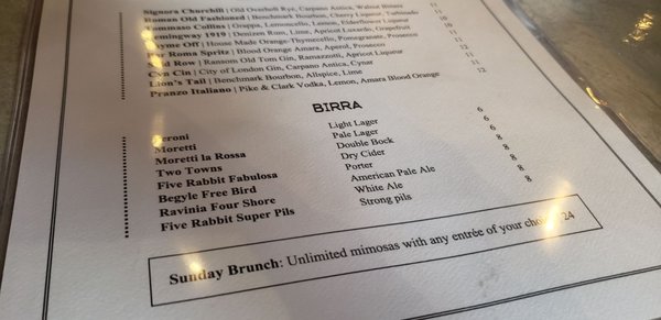 Menu photo 5 Bar Roma Chicago, IL