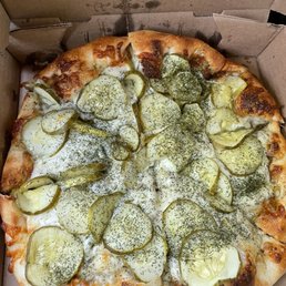Dill and pickle pizza with ranch dip (not pictured)