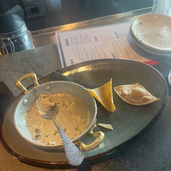 Eureka! - Spinach artichoke dip that we devoured because it was delicious. I meant to take a before picture. - Burgers Near Me - Ontario, California Eureka! - Spinach artichoke dip that we devoured because it was delicious. I meant to take a before picture. - Burgers Near Me - Ontario, California