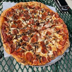 Doc's Pizza - The daily special pepperoni pizza w a few things added