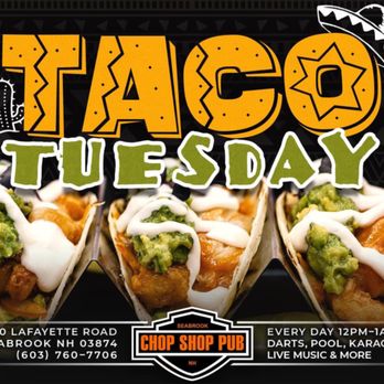 Chop Shop Pub - taco tuesday - Bars Near Me - Seabrook, New Hampshire