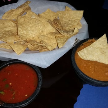 Azul Tequila - Table chips include salsa, and a warm bean dip. - Mexican Near Me - Valencia, California