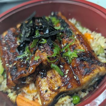The Red Lantern Kitchen - Grilled Unagi Don $15.00, Grilled Unagi on top of Steamed or white rice. with eel sauce, sesame seeds, nori strips and scallions on top - Japanese Near Me - Las Cruces, New Mexico