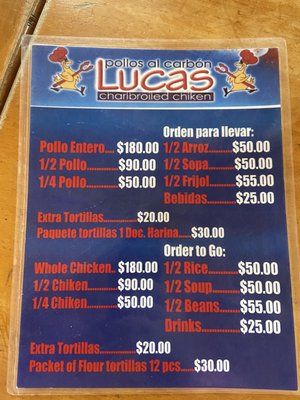 Menu photo 5 Pollo Lucas Puerto Peñasco, SON