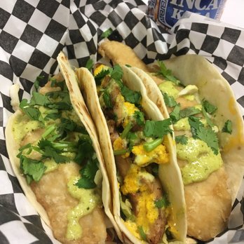 Latin Fixin's - 3 taco combo: 2 Crispy Fish & 1 Peruvian Chicken Taco (requested no onions) - Food Trucks Near Me - Doral, Florida Latin Fixin's - 3 taco combo: 2 Crispy Fish & 1 Peruvian Chicken Taco (requested no onions) - Food Trucks Near Me - Doral, Florida