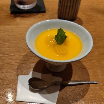 Tempura Matsui - Mango panna cotta for dessert. - Japanese Near Me - New York, New York Tempura Matsui - Mango panna cotta for dessert. - Japanese Near Me - New York, New York