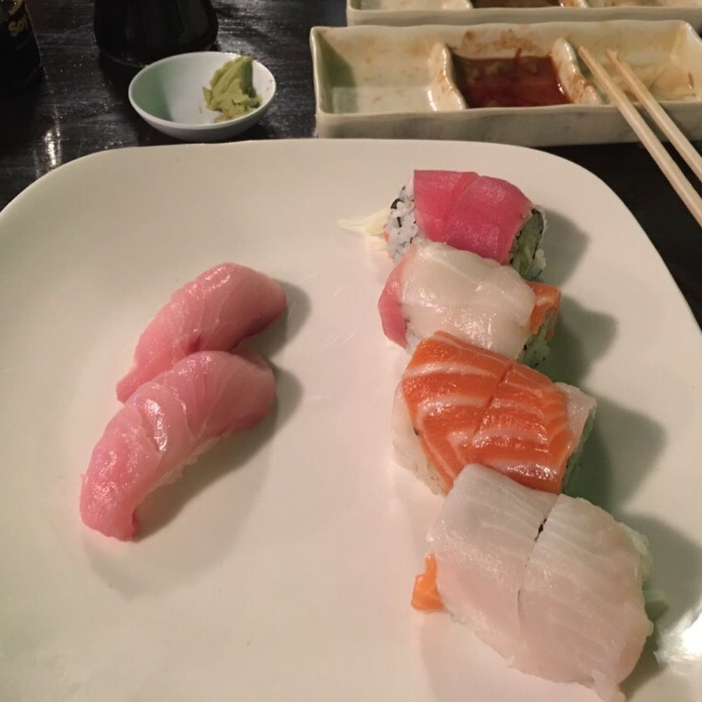 Sushi Ai - Rainbow roll and yellowtail sushi. - Japanese Near Me - Saint Louis, Missouri Sushi Ai - Rainbow roll and yellowtail sushi. - Japanese Near Me - Saint Louis, Missouri