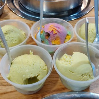 Shabu Lin - Green tea ice cream and 1 rainbow sorbet - Hot Pot Near Me - Arcadia, California Shabu Lin - Green tea ice cream and 1 rainbow sorbet - Hot Pot Near Me - Arcadia, California