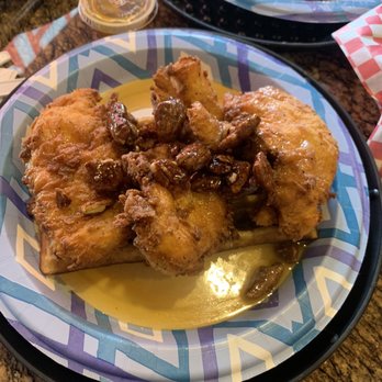 Waffle Rush - Pecan chicken and waffle. - Breakfast & Brunch Near Me - Anchorage, Alaska Waffle Rush - Pecan chicken and waffle. - Breakfast & Brunch Near Me - Anchorage, Alaska