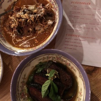 Eem - Massaman Lamb Curry on the top. Jungle Briskey Curry on the bottom. - Cocktail Bars Near Me - Portland, Oregon