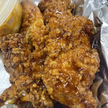 Paige’s Bistro - Churro Chicken and Waffle Meal- chicken tenders tossed in garlic honey sauce. So super delish!! - New American Near Me - Austell, Georgia Paige’s Bistro - Churro Chicken and Waffle Meal- chicken tenders tossed in garlic honey sauce. So super delish!! - New American Near Me - Austell, Georgia