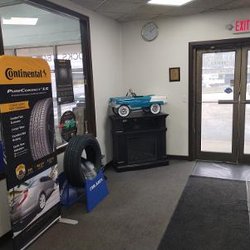 Tony's Auto Service & Sales - Reception area/new tire display.