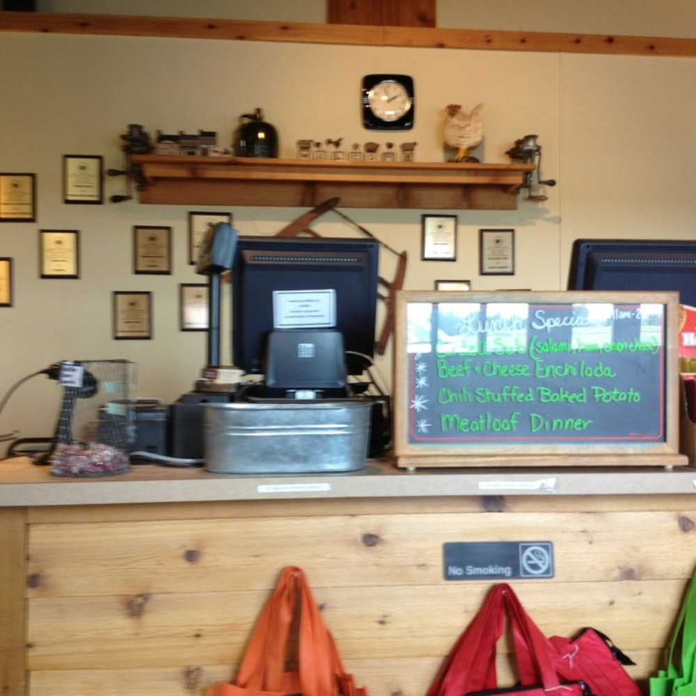 a counter with a sign on it a counter with a sign on it