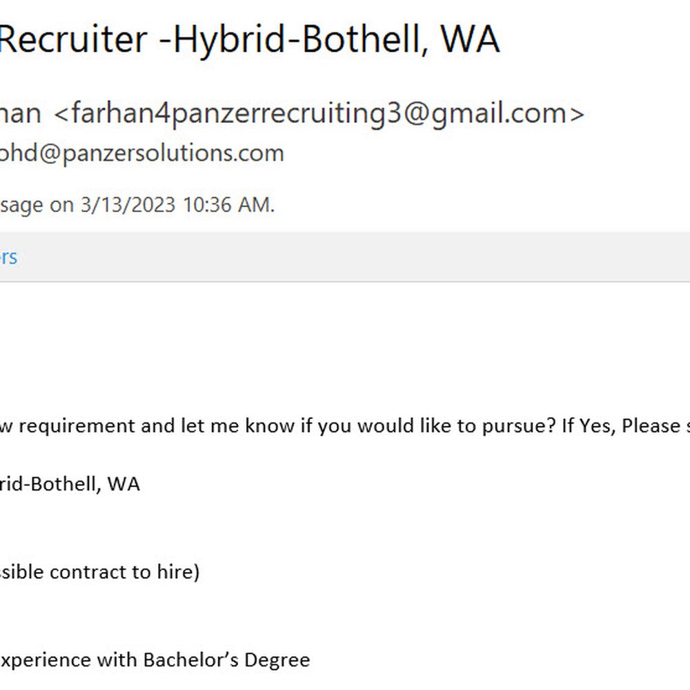 Panzer Solutions - Sample of a scam email with gmail account - Employment Agencies Near Me - Norwalk, Connecticut Panzer Solutions - Sample of a scam email with gmail account - Employment Agencies Near Me - Norwalk, Connecticut