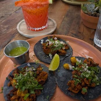 Oaxaca - Al Pastor Tacos Watermelon Raspberry Margarita - Mexican Near Me - Sacramento, California