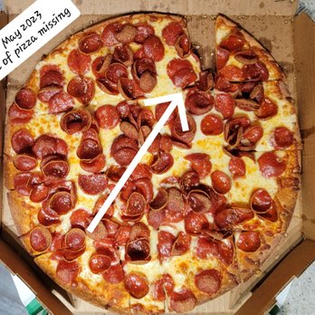 Marco's Pizza - Large flat crust cut in squares. When delivered, the pizza was missing a square. - Pizza Near Me - Kingwood, Texas