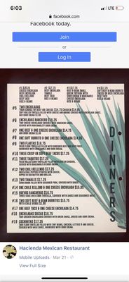 Menu photo 2 Hacienda Mexican Restaurant Anchorage, AK Menu photo 2 Hacienda Mexican Restaurant Anchorage, AK