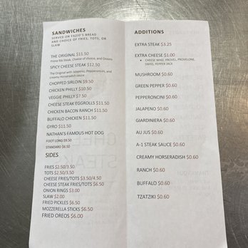 Cheese Steaks - Menu - Sandwiches Near Me - Crystal City, Missouri