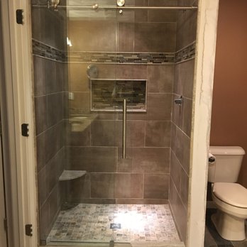 A T Tile & Stone - a walk in shower - General Contractors Near Me A T Tile & Stone - a walk in shower - General Contractors Near Me