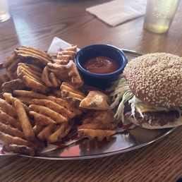 Smash burger with fries